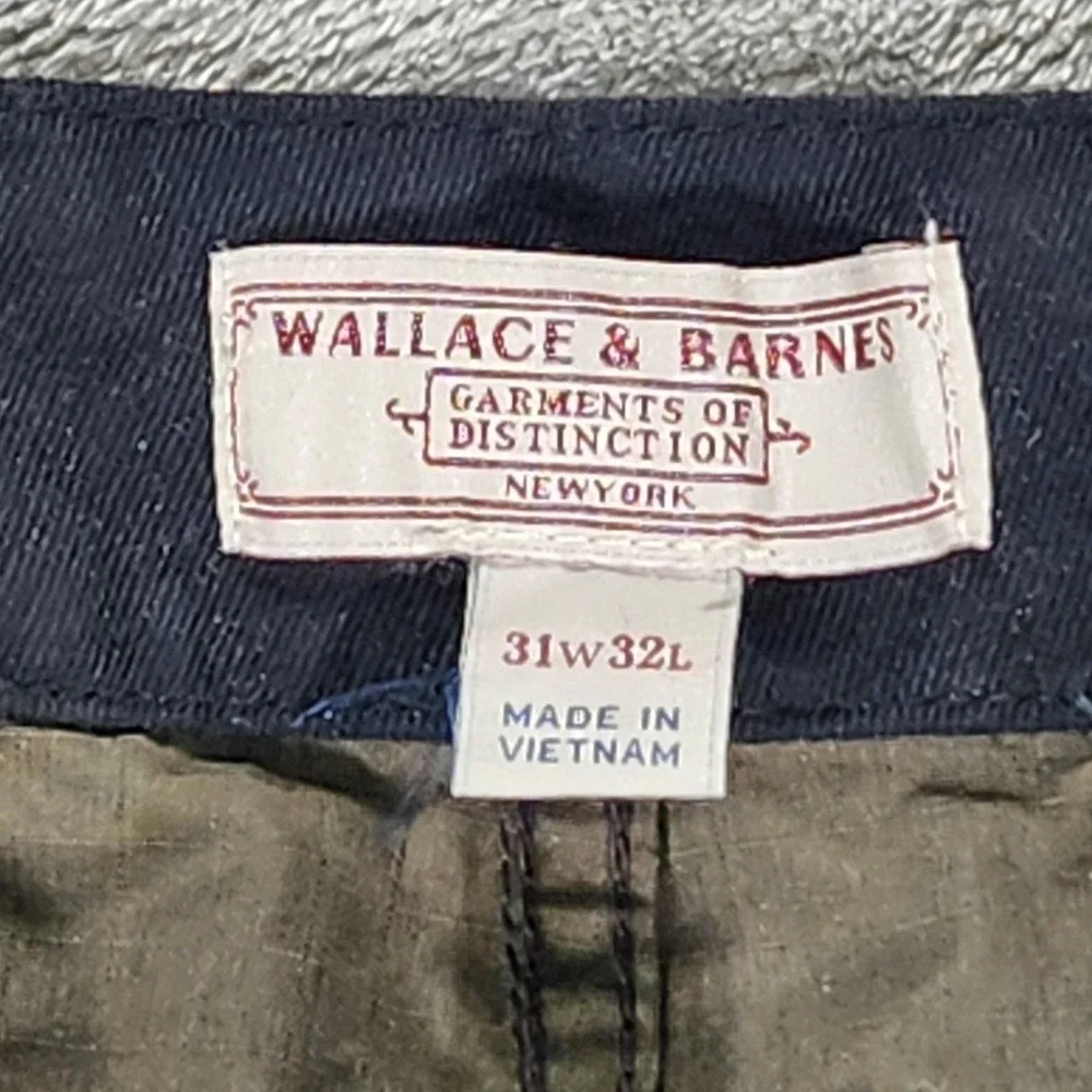 Wallace & Barnes Pants Mens 31x31 Green Camo Cargo Drawstring Hem Workwear